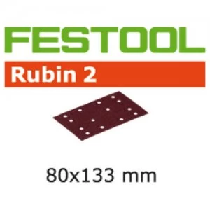 image of Festool Rubin 2 StickFix Sanding Sheets for Wood 80 x 133mm 80mm x 133mm 80g Pack of 50