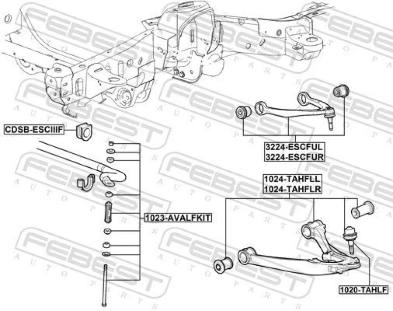 Image of Suspension arm FEBEST 1024-TAHFLL