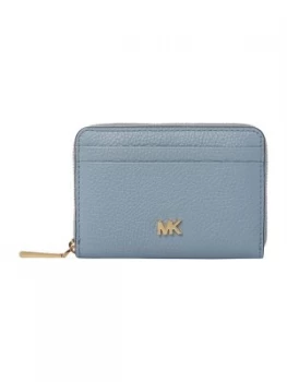 image of Michael Kors Money pieces zip around card case Light Blue