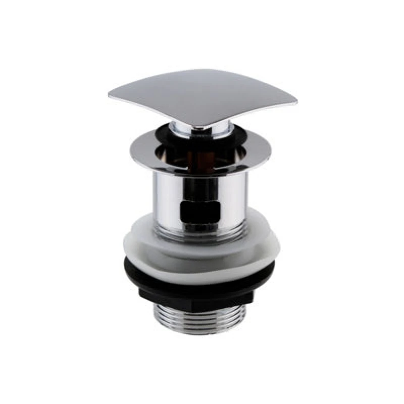 Image of Balterley Square Slotted Push Button Basin Waste Chrome Silver