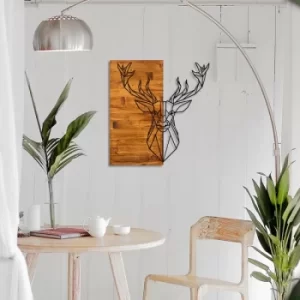Image of Deer1 Walnut Black Decorative Wooden Wall Accessory