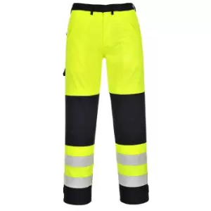 image of Biz Flame Hi Vis Multi-Norm Flame Resistant Trousers Yellow / Navy M