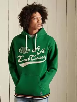 Image of Superdry Collegiate Hoodie, Green, Size L, Men