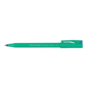 image of Pentel R50 Rollerball Pen Green Barrel Water-based 0.8mm Tip 0.4mm Line Blue Pack of 12