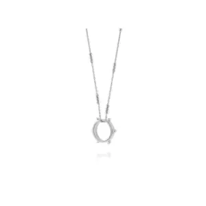 Image of Stacked Beaded Eternity Ring Sterling Silver Necklace NB8004_SLV