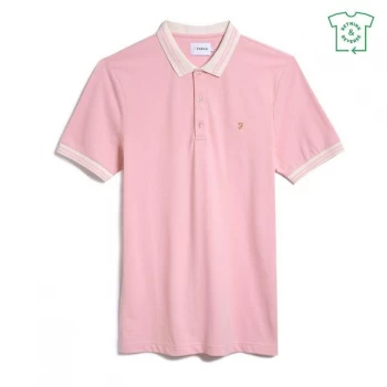 image of Farah Vintage Stanton Short Sleeve Polo Shirt - 682 Clyde Pink