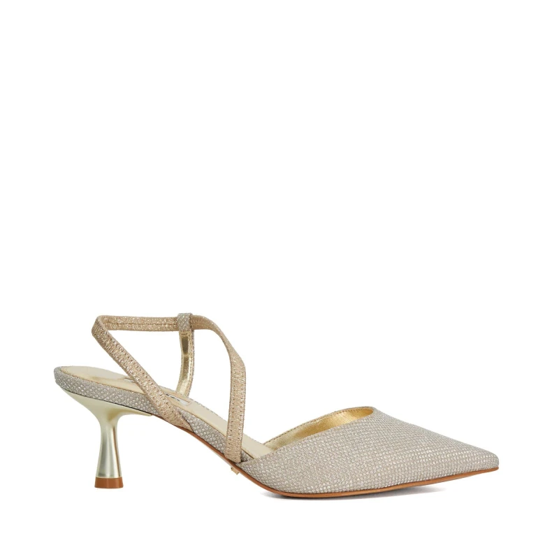 Image of Dune London Womens Citrus Stiletto Heeled Mules Gold female 4 (37)