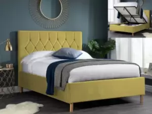 Image of Birlea Loxley 4ft Small Double Mustard Fabric Ottoman Bed Frame