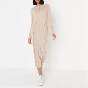 Missguided Exposed Seam Midaxi Dress Ss - Neutral