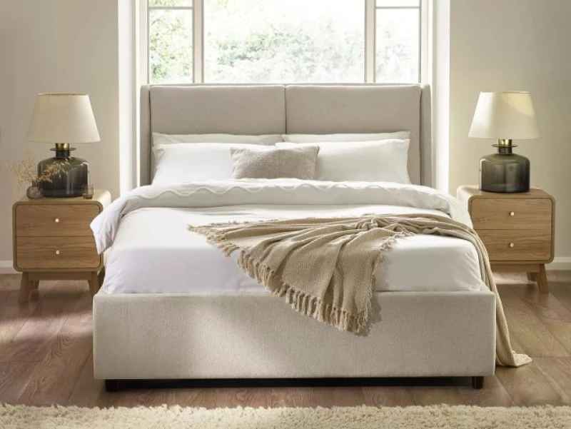 Image of SO'HOME Merrick Pillowback Upholstered Ottoman Storage Bed linen DOUBLE (135 x 190cm)