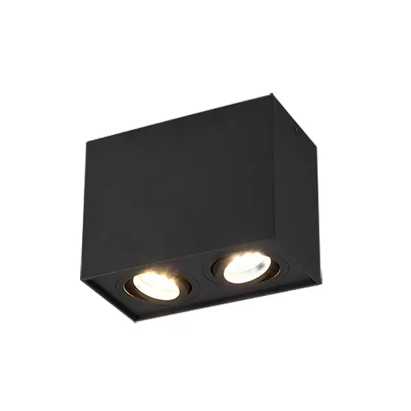 image of Biscuit Modern 2 Light Surface Mounted Downlight Black Matt