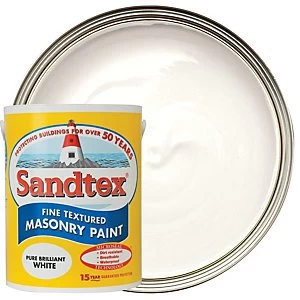 Image of Sandtex Fine Textured Masonry Paint - Pure Brilliant White 5L