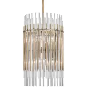 Wallis 8 Light Pendant Brass, Glass