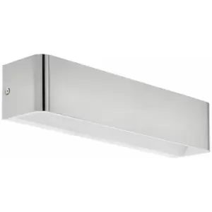 Image of Wall Light Satin Nickel Front Cover Oblong Box Structure Bulb LED 12W Included