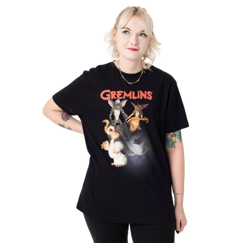 Image of Gremlins Gremlins Short Sleeved T-Shirt Unisex Black Official Merch Size: 3X-Large Black 3X-Large Unisex 5063203917549