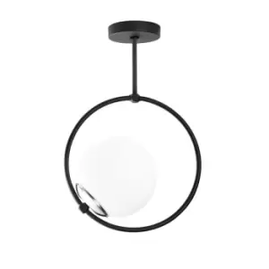 image of Model 10 Deco 1-Light Globe Short Pendant Lamp Black