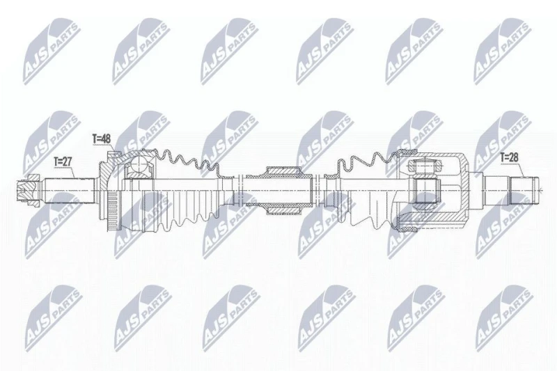 Image of NTY NPW-HY-571 Drive shaft Front Axle Right Drive Shaft (13)