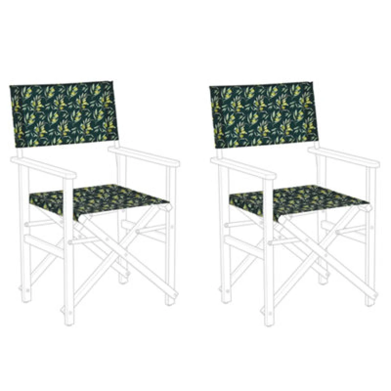 Image of Beliani Set Of 2 Garden Chair Replacement Fabrics Cine Dark Green