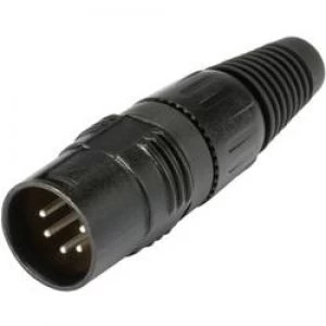 XLR connector Plug straight Number of pins 5 Black Hicon HI X5CM B