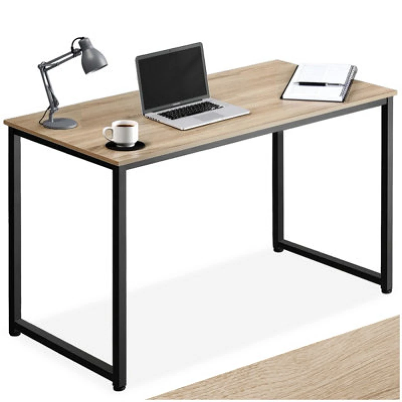 Image of Tectake Desk Flint - Writing, Study, Computer Office Table 120 Cm - Industrial Wood Light, Oak Sonoma