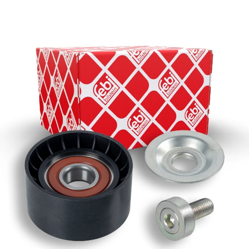 Image of FEBI BILSTEIN 23327 Idler Pulley with screw Plastic Deflection/Guide Pulley,v-ribbed belt (312)