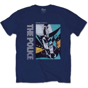 Image of The Police - Message in a Bottle Unisex Large T-Shirt - Blue