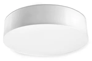 image of 3 Light Flush Square Ceiling Light White, E27