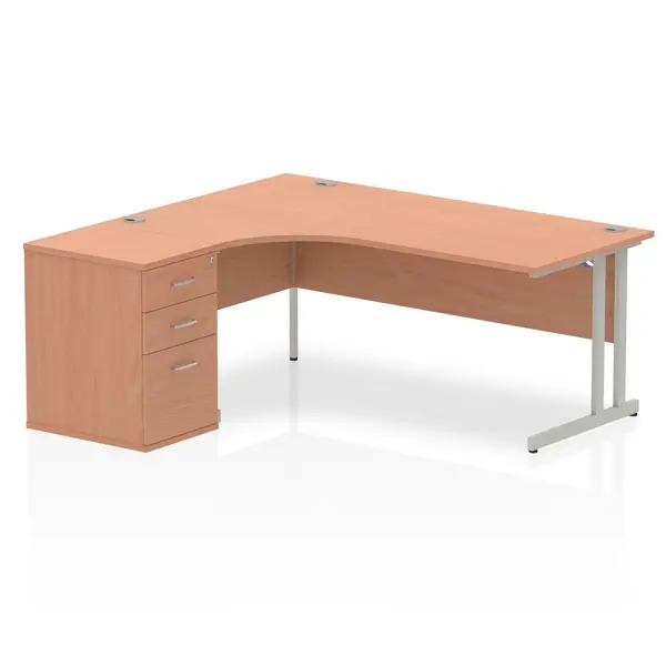 Image of Dynamic Office Solutions Impulse 1800mm Cantilever Left Crescent Desk Workstation I000567