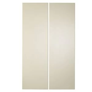 Image of Cooke Lewis Raffello High Gloss Cream Tall corner wall door W625mm Set of 2