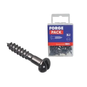 Image of ForgeFix Wood Screw Slotted Round Head ST Black Japanned 3/4in x 8 Forge Pack 25