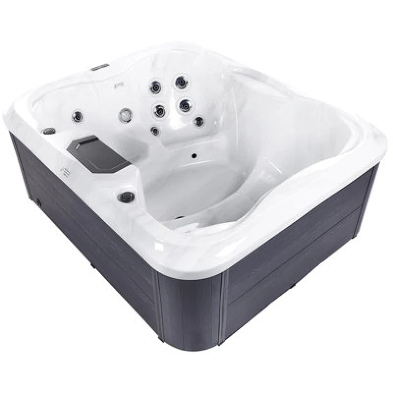 Image of Beliani Square Hot Tub With LED White Arcelia