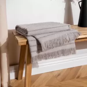 Image of Furn. Hazie Linear Woven Throw Griege