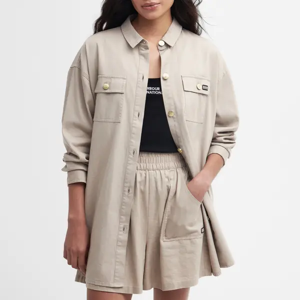 Image of Barbour International Morgan Cotton-Twill Overshirt - UK 12