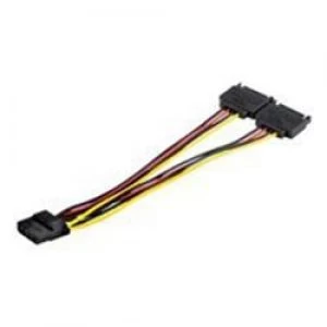 image of StarTech.com Dual SATA to LP4 Power Cable Adapter - PVC Jacket - 18 AWG