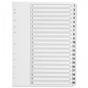 Image of Q-Connect A4 Multi-Punched 1-20 Polypropylene White