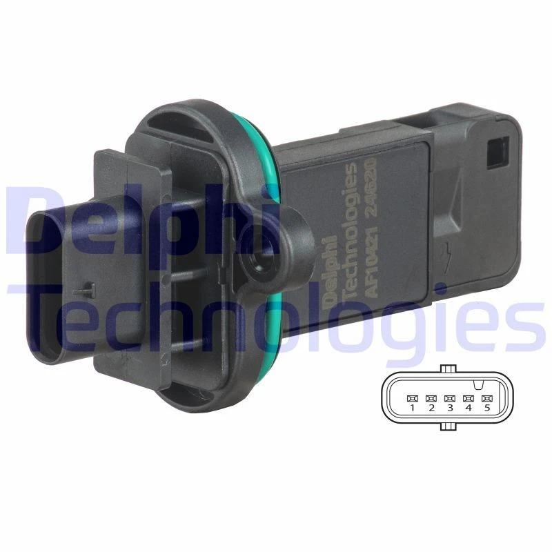 Image of DELPHI Mass air flow sensor DELPHI AF10421-12B1