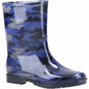 Image of Cotswold PVC Jnr Wellington Female Navy Camo UK Size 12