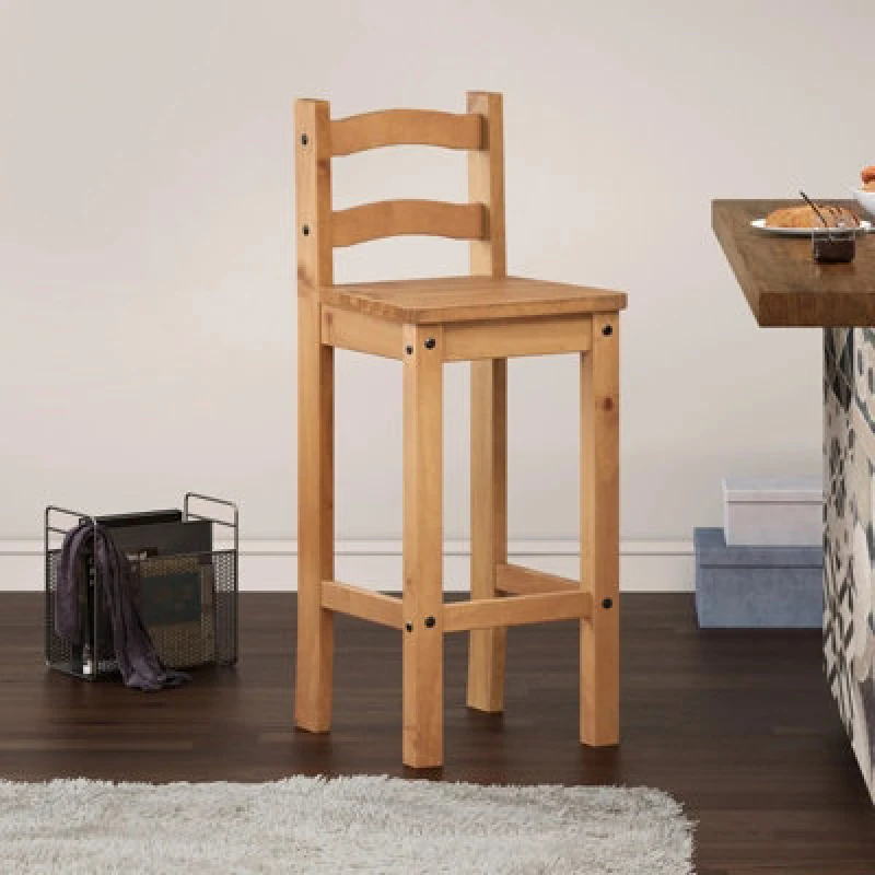Image of Mercers Furniture Corona Bar Stools - Pine, 1 Pair