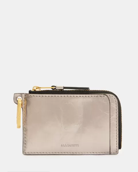 image of AllSaints Remy Detachable Ring Leather Wallet