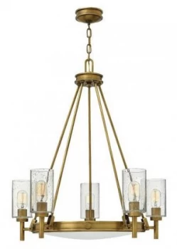 Image of 5 Light Multi Arm Chandelier Brass Finish, E27