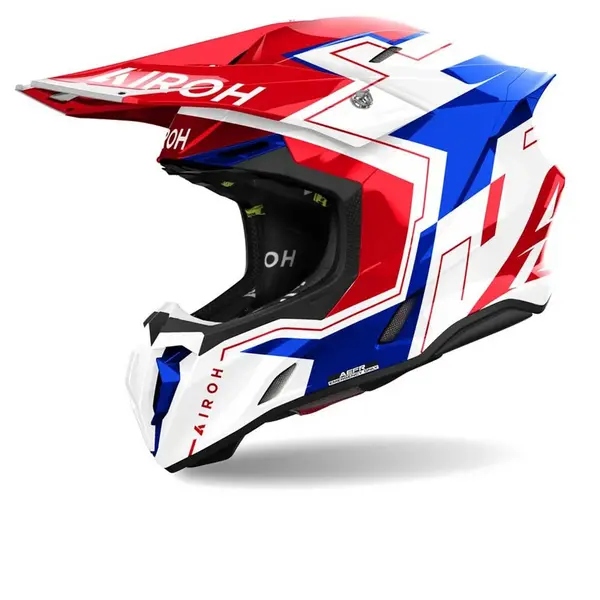 Image of Airoh Twist 3 Dizzy Blue Red Offroad Helmet Size S