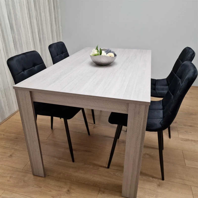 Image of KOSY KOALA KOSY KOALA Dining Table Set with 4 Chairs Dining Room and Kitchen table set of 4 in Grey Grey One Size Unisex 5060711587974