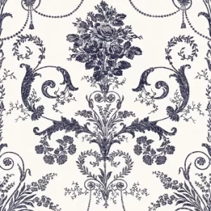 Laura Ashley Josette Off White/Midnight Wallpaper