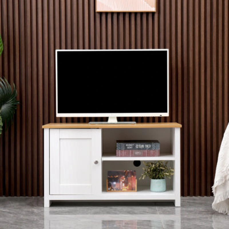 Image of Furniturehmd Modern 1 Door TV Stand Unit With Storage Shelves Corner TV Cabinet,for Tvs Up To 50",living Room Furniture