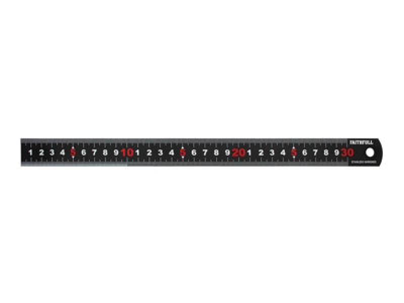 Image of Faithfull Matt Black Stainless Steel Measuring Rule 300mm Fairul300Mb