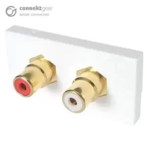 Image of CONNEkT Gear AV Snap-In 2 x RCA/Phono Module 25 x 50mm - Socket to...