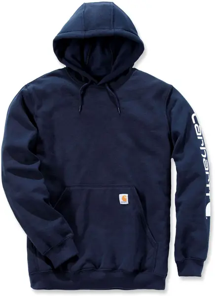 Image of Carhartt Midweight Sleeve Logo Hoodie, blue, Size XS