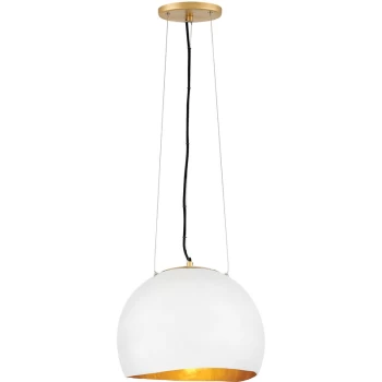 image of Suspension Nula Coquille blanc / luxe or 35,6 Cm