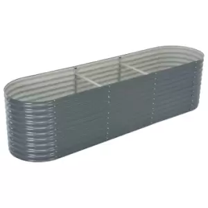 image of Vidaxl Garden Raised Bed 320x80x81cm Galvanised Steel Grey