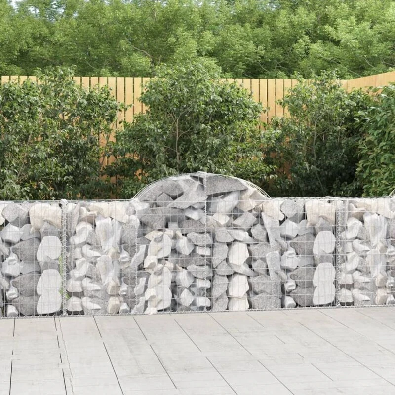 Image of VIDAXL Vidaxl - Arched Gabion Baskets 9 pcs 200x30x80/100cm Galvanised Iron 8720845566791